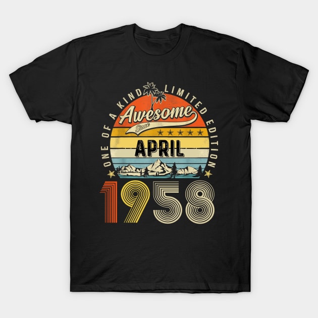 Awesome Since April 1958 Vintage 65th Birthday T-Shirt by nakaahikithuy